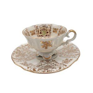 Cup and Saucer Alka Demitasse Bavaria White and 22 K Gold Number 870
